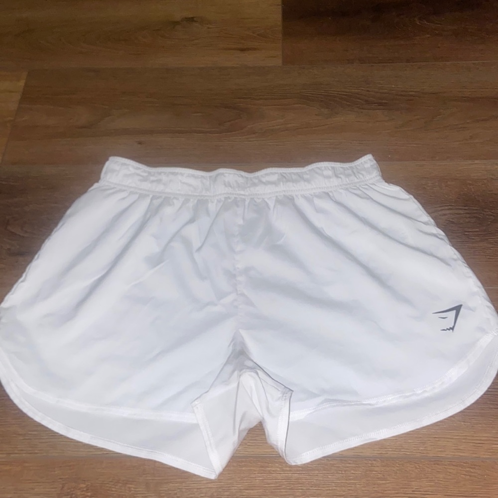 white gymshark shorts